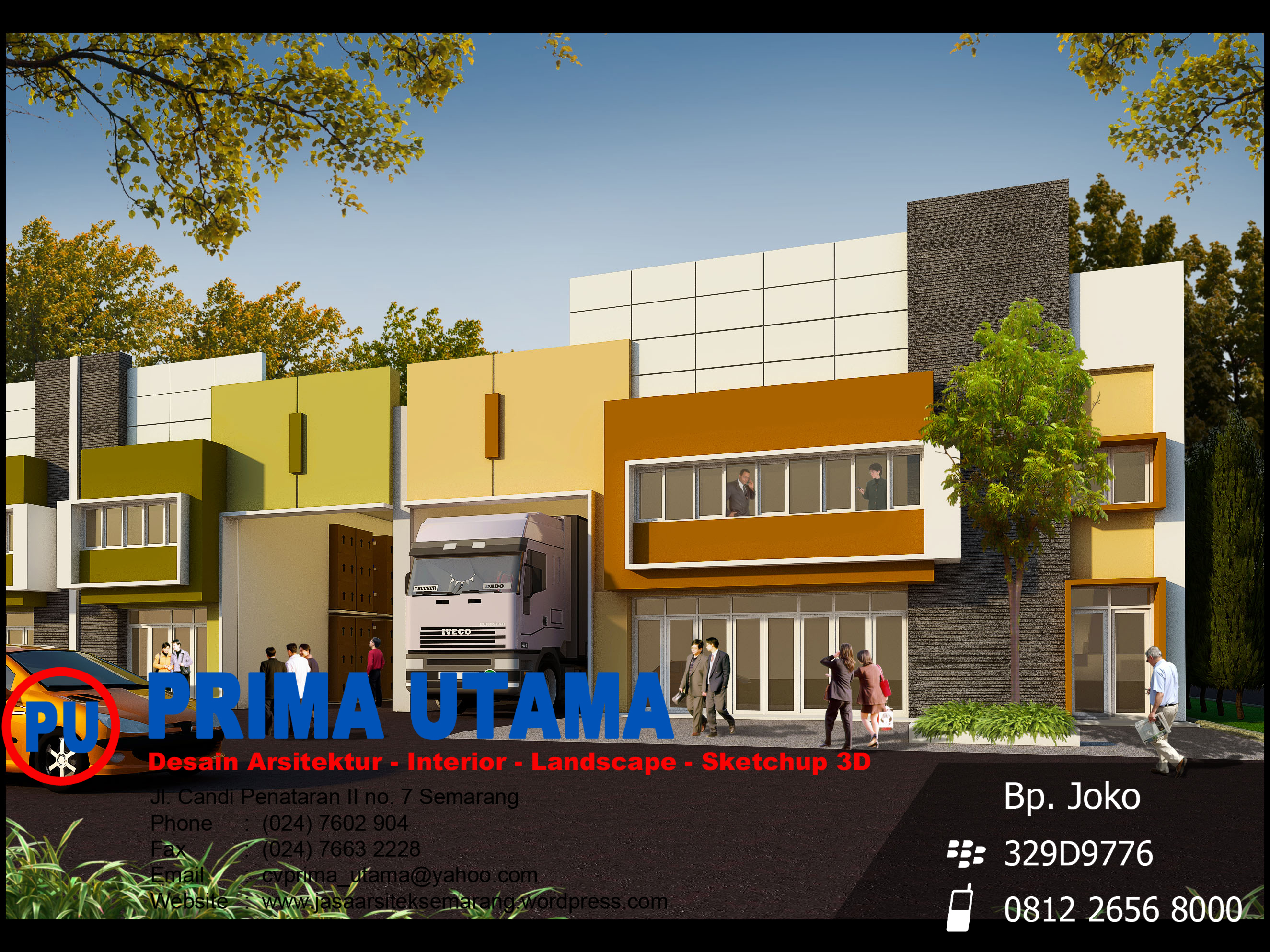 Desain Rumah Toko Ruko Minimalis 2 Lantai View 2 CV PRIMA UTAMA