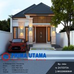 Desain Arsitektur 3D Fasad Eksterior Rumah Minimalis Etnik Bp. Mulyadi di Demak Semarang