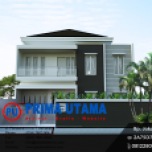 Desain Arsitektur 3D Fasad Rumah Minimalis 2 Lantai Bp. Wibowo di Semarang