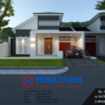 Desain Arsitektur 3D Fasad Tampak Depan Rumah Minimalis Bp. Bayu di Perumahan Graha Padma Semarang